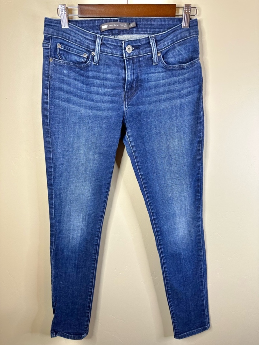Levi’s Women’s 4 Demi Curve Skinny Jeans • Modern Rise 27x32 Blue Denim
